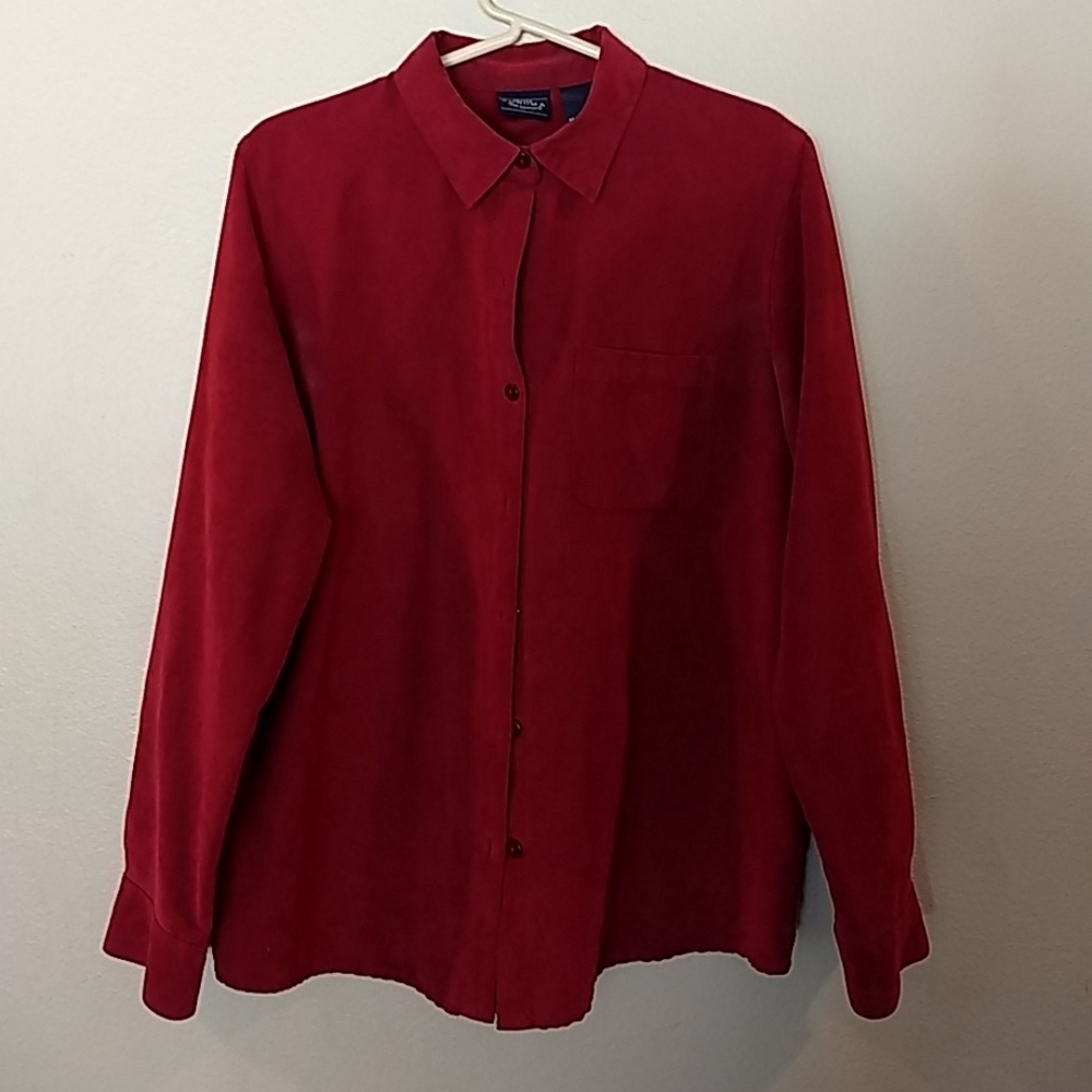 Burgandy suede style shirt